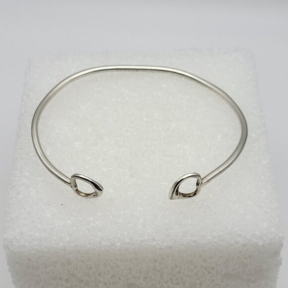 Tiffany & Co. Double Heart Open Cuff Bracelet Sterling Silver 925 8 Inch Sizable - Picture 8 of 11